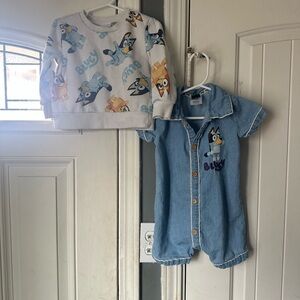 Bluey Baby Boy Romper and Sweatshirt- 18months